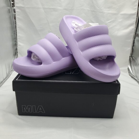 BNWT MIA Kandy Waterproof Platform Slide Sandal In Lavender Sz 10 - Picture 9 of 11